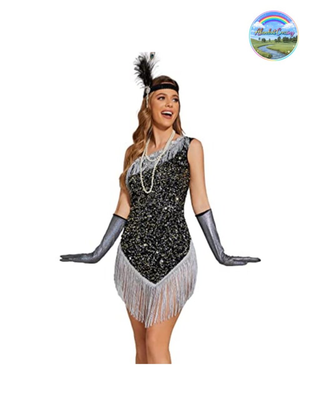1920s Sequin Fringe Flapper Dress Costume